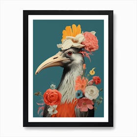 Bird With A Flower Crown Pelican 2 Art Print