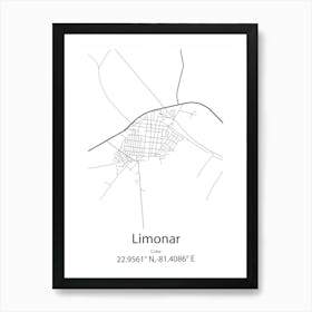 Limonar,Cuba Minimalist Map Art Print