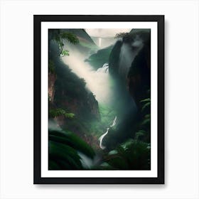 Gocta Cataracts, Peru Realistic Photograph (3) Art Print