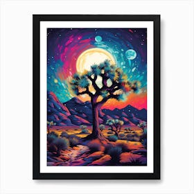 Joshua Tree At Night, Nat Viga Style (3) Art Print