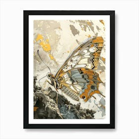 Butterfly Precisionist Illustration 3 Art Print
