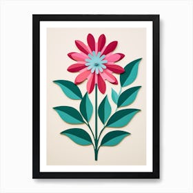 Cut Out Style Flower Art Veronica Flower 3 Art Print