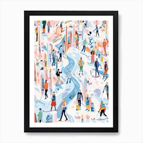 Aspen Snowmass   Colorado Usa, Ski Resort Illustration 5 Art Print