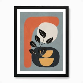 Modern Abstract Minimal Shapes Branches Art 3 Art Print