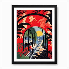 El Ferdan Railway Bridge Egypt Colourful 2 Art Print