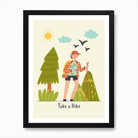 Hiking With Mountains Art Print