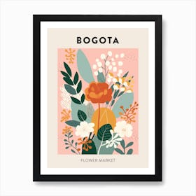 Flower Market Poster Bogota Colombia Art Print