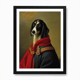 Saluki Renaissance Portrait Oil Painting Art Print