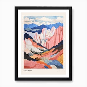 Pikes Peak United States 1 Colourful Mountain Illustration Poster Art Print