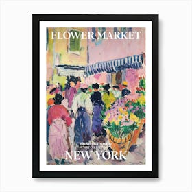 Vintage Flower Market Painting New York 4 Art Print