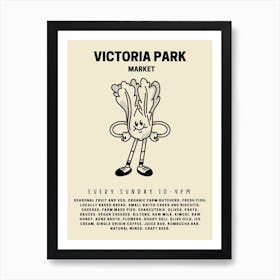 Victoria Park Farmers Market Retro Food Kitchen Art Print