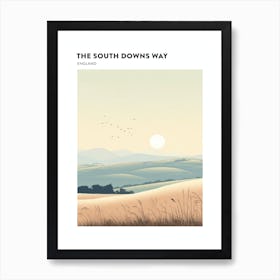 The South Downs Way England 4 Hiking Trail Landscape Poster Art Print