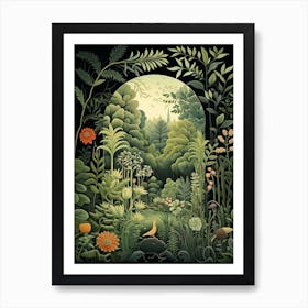 Chanticleer Garden Usa Henri Rousseau Style 1 Art Print