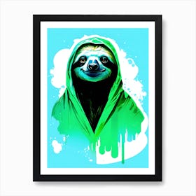 Sloth Graffiti Painted Illustration Art Print