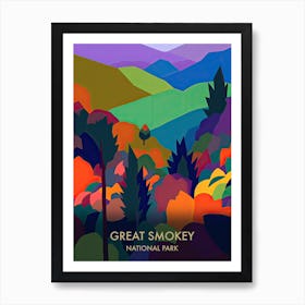 Great Smokey National Park Travel Poster Matisse Style 7 Art Print