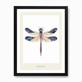 Colourful Insect Illustration Dragonfly 15 Poster Art Print