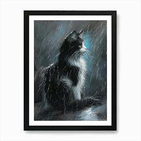 Cat In The Rain 2 Art Print