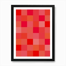 Red Patchwork Art Print