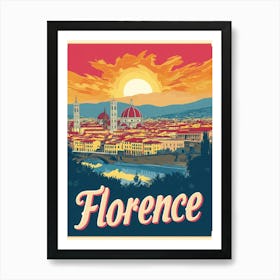 Aihrgdesign A Mid Century Modern Travel Poster For Florence 2 Art Print