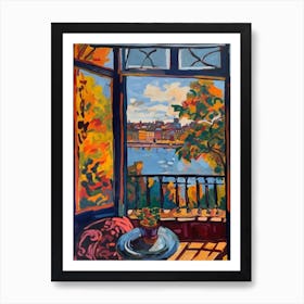 Window View Of London In The Style Of Fauvist 1 Art Print