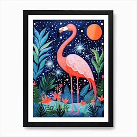 Pink Flamingo, Matisse Inspired 3 Art Print