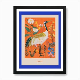 Spring Birds Poster Crane 4 Art Print