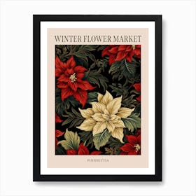 Poinsettia 4 Winter Flower Market Poster Art Print