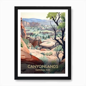 Canyonlands National Park Watercolour Vintage Travel Poster 3 Art Print