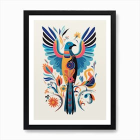 Colourful Scandi Bird Golden Eagle 3 Art Print