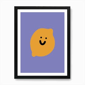 Happy Lemon Purple Yellow Art Print