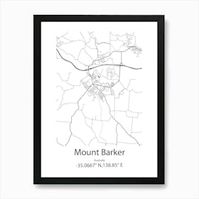 Mount Barker,Australia Minimalist Map Poster