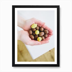 Woman'S Hands Holding Chocolate Art Print