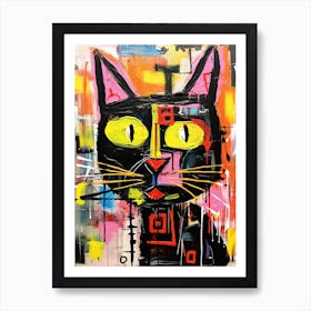 Whisker Wonders: Feline Street Art Delight Art Print