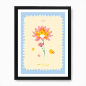 July Birthmonth Flower Water Lily 1 Art Print