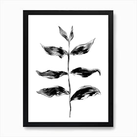 Black Plant One Art Print