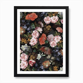 Midnight Dutch Flower Garden Art Print