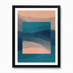 Abstract Minimal Art Blue and twilight sky Art Print