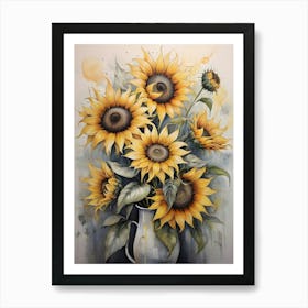 Sunflowers In A Vase Art Print