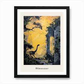 Dinosaur Silhouette Painting Poster Art Print