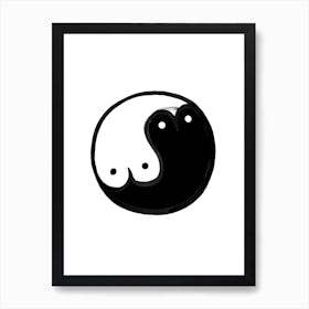 Boob Yin Yang Art Print
