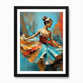 Balerina Dancer Oil Painting Art Print