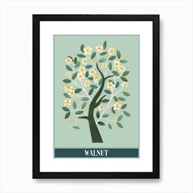 Walnut Tree Flat Illustration 5 Poster Art Print