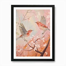 Vintage Japanese Inspired Bird Print Hermit Thrush 3 Poster