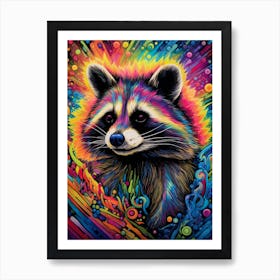 A Barbados Raccoon Vibrant Paint Splash 2 Art Print