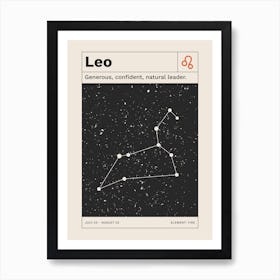 Leo Zodiac Sign Constellation Art Print