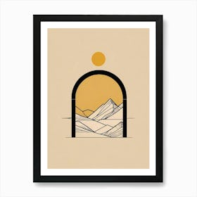 Arches Set Mustard Yellow Dot Sun Art Print (3) Art Print