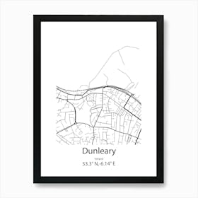 Dunleary,Ireland Minimalist Map Art Print