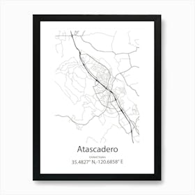 Atascadero,United States Minimalist Map Art Print