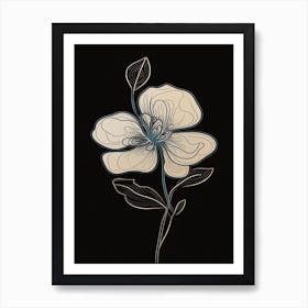 Line Art Orchids Flowers Illustration Neutral 2 Art Print