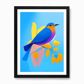 Bluebird Pop Matisse 2 Bird Art Print